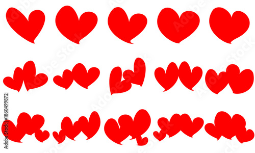 set of love icons isolated on white background,vector