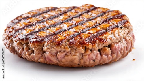 grilled burger patty isolated