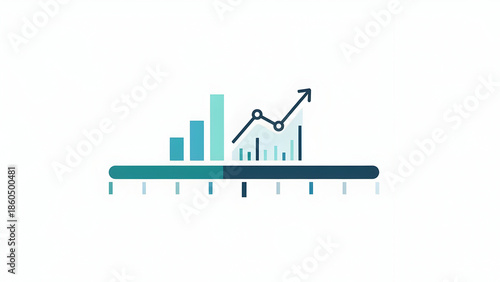 Business growth chart graph icon.