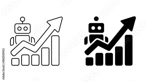 Artificial intelligence and automation driving business growth and success icon