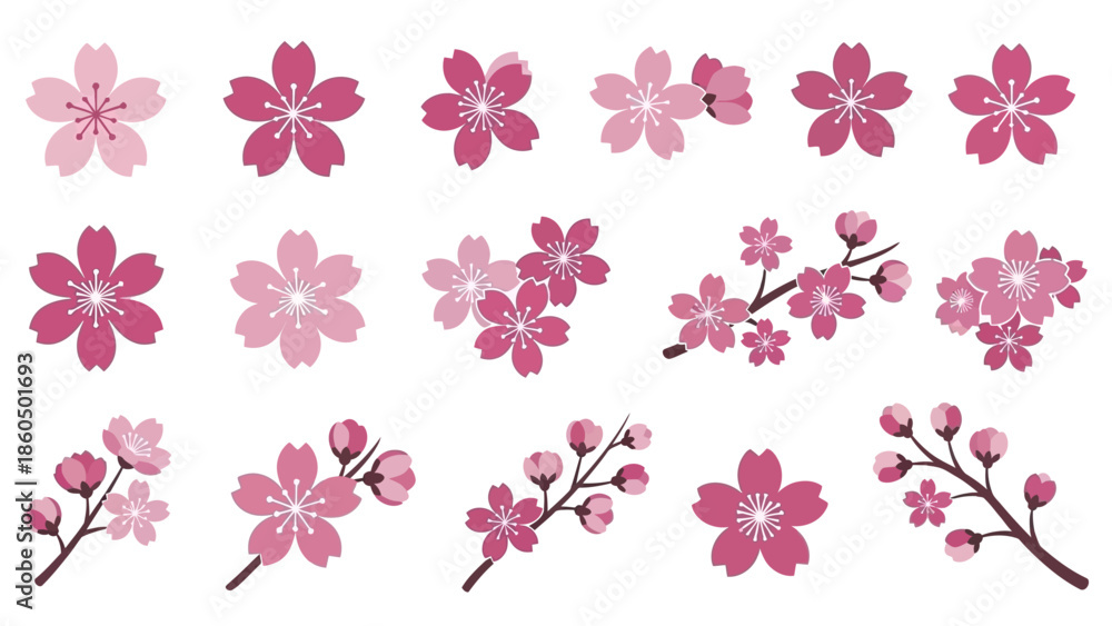 Obraz premium multiple flower and branch variations
