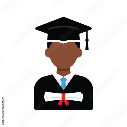 Graduation Celebration Vector: Proud Student with Diploma