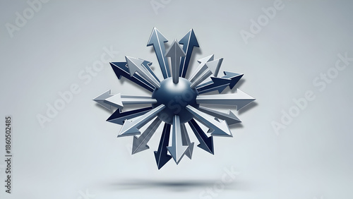 Crystal Formation on Gray Background.