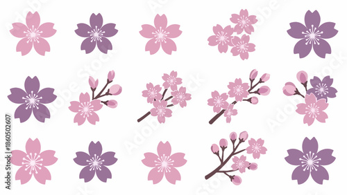 multiple flower and branch variations
