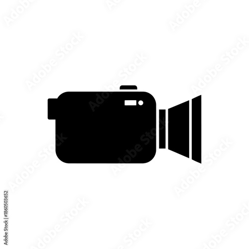 Black camera icon on a for video recording or photography