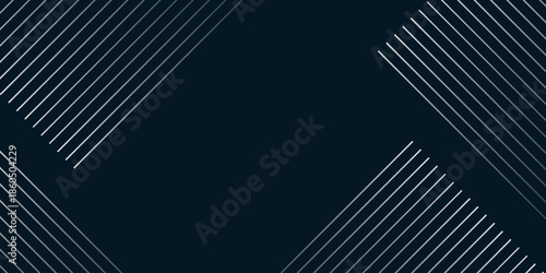 Dark abstract background with minimalist white striped decoration. Glowing striped design with empty space for text or a message. VOL. 2