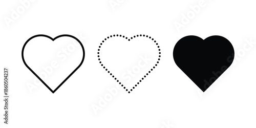 Heart vector icons. Set of love symbols vector illustration.