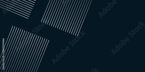Dark abstract background with minimalist white striped decoration. Glowing striped design with empty space for text or a message. VOL. 5