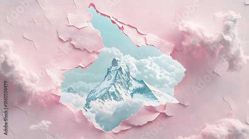 Surreal Landscape with Ethereal Figure Emerging from Cracked Earth.