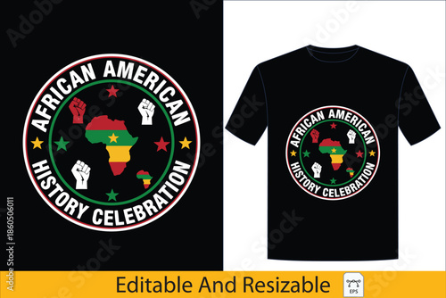 Powerful graphic celebrating African American history, embodying resilience, strength, and a vibrant cultural heritage for impactful commemoration