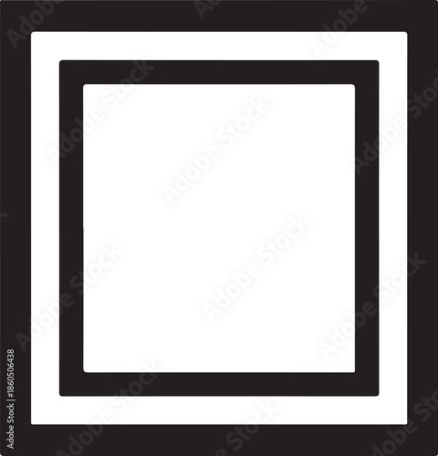 Minimal nested black rectangular border icon