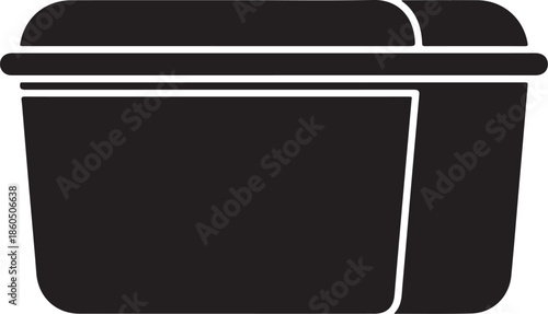 Black silhouette of food container