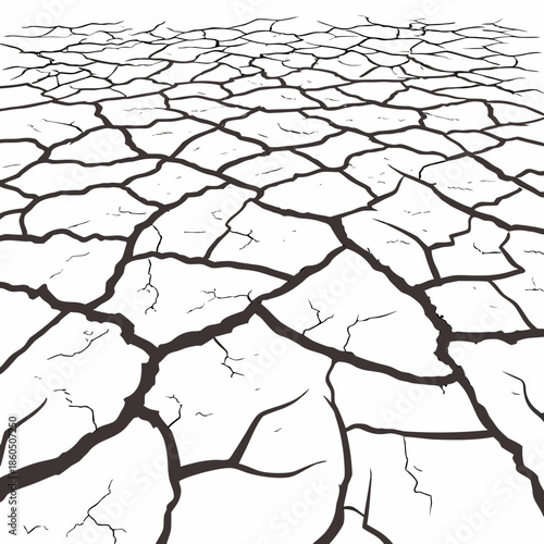 Cracked clay desert surface pattern realistic dry earth