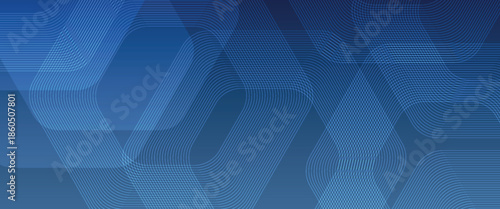 Abstract background with overlapping white hexagonal stripes decoration. Modern and futuristic glowing stripes design for banner, marketing and website header. EPS. 2