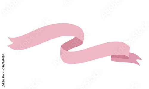 elegant pink scroll banner for a title, isolated on a white background