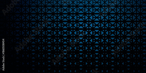 Dark abstract background with modern blue triangle pattern. Futuristic geometric shape arrangement design for cover, banner, brochure, certificate, presentation and website.