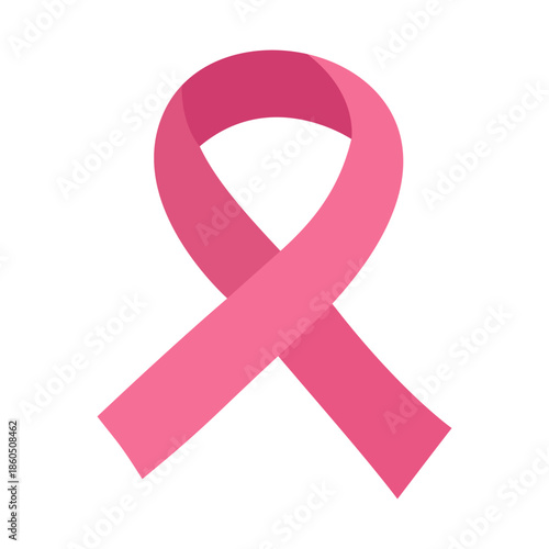 illustration of a pink awareness ribbon, representing hope, support, and health