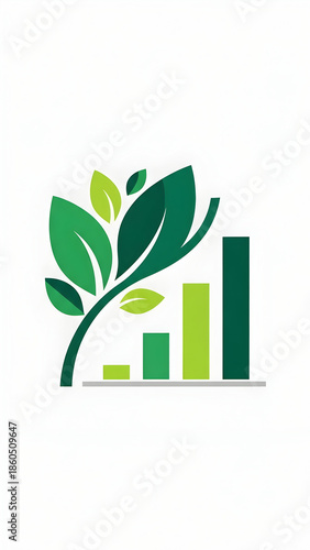 Green leafy graph and chart illustration.
