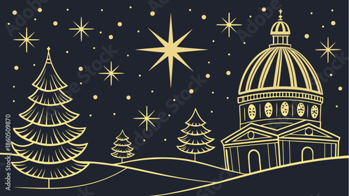 christmas tree in the snow