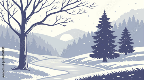 winter landscape with trees