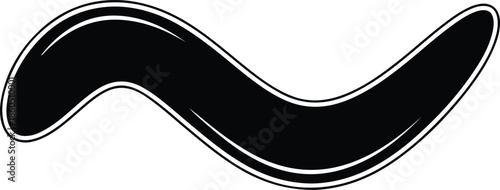 Silhouette Dynamic Wavy Black Paint Brush Stroke Design Element Vector Illustration