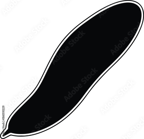 Silhouette Simple Organic Pod Shape Minimalist Design Vector Illustration