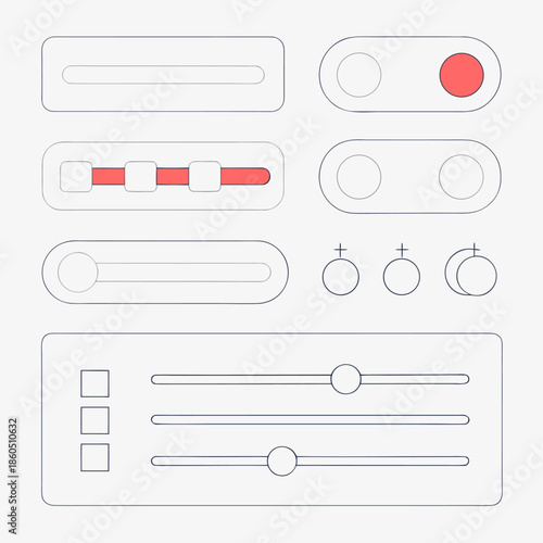 Neumorphism UI Graphic Resources Vector Elements
