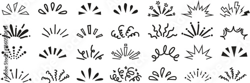 Collection of various speech bubbles and thought clouds