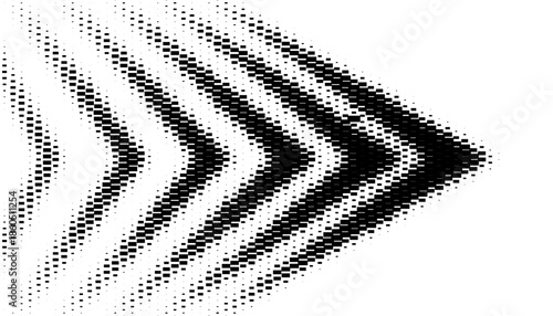 Black and white abstract halftone pattern with sharp arrows shape for sporty background and jersey design. Fully editable vector element. Vector Format Illustration 