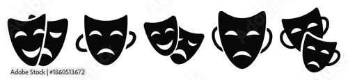 Isolated theater mask on the white background.