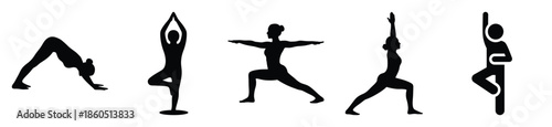 Isolated yoga pose on the white background.