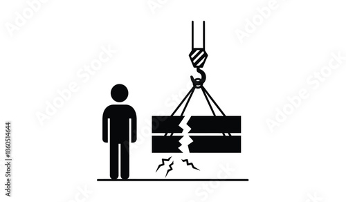 Warning Overhead load dropping potential for injury stay clear of suspended objects
