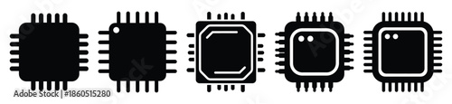 Isolated chip processor on the white background.