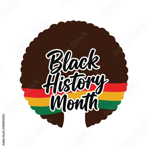 Celebratory Black History Month Vector with Afro Design