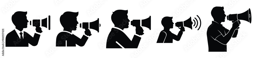 Fototapeta premium Isolated megaphone marketing on the white background.