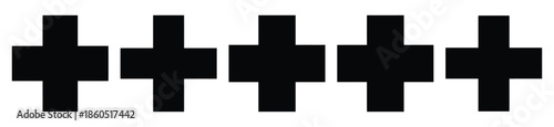 Isolated medical cross on the white background.