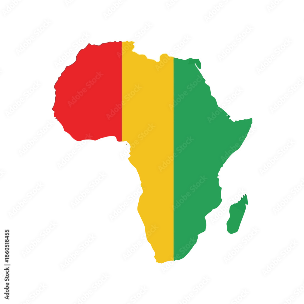 Fototapeta premium Colorful Guinea Map Outline Vector for Africa-themed Designs