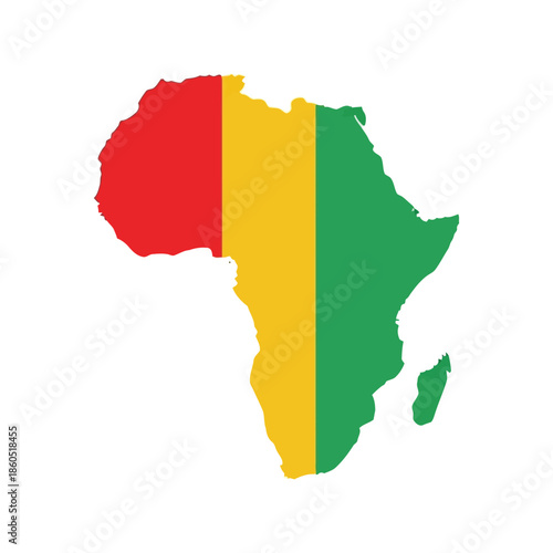 Colorful Guinea Map Outline Vector for Africa-themed Designs