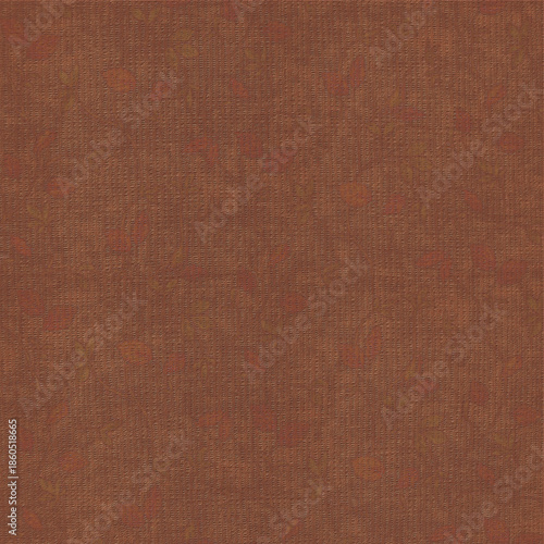 Textured brown background with subtle leaf motifs. Minimal rustic autumn texture perfect for backgrounds, wallpapers, packaging, and surface design.