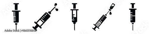 Isolated syringe vaccine on the white background.