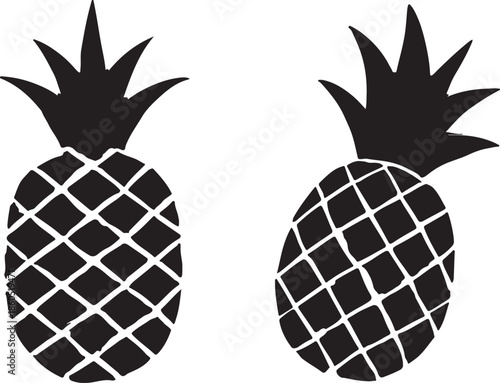 two pineapples on white background