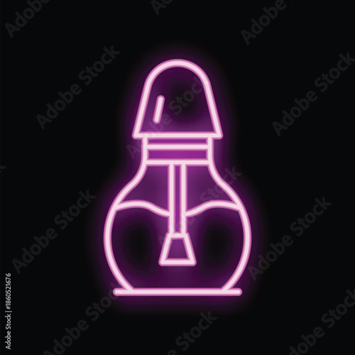 Pink neon sign illustrating a gourd containing an infusion, ready to be sipped with a bombilla