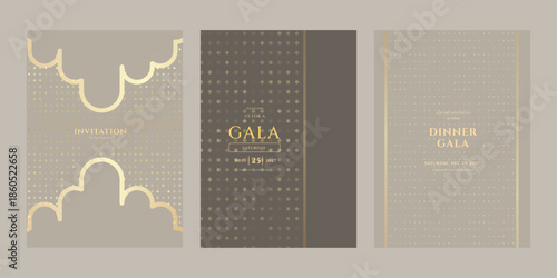 Elegant Gala Invitation Templates for December 25, 2027  Luxury Design Set