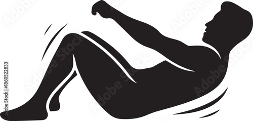 Bicycle crunch exercise icon