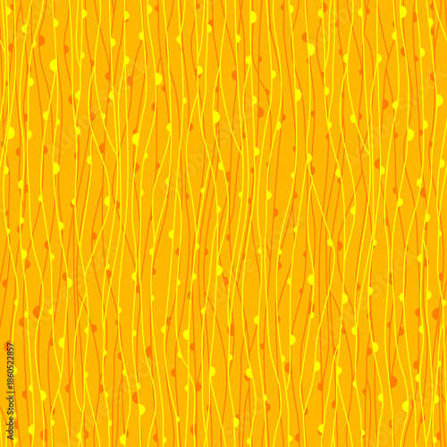 Seamless autumn leaf pattern with oak and maple leaves in soft neutral greens on beige background. Subtle and elegant botanical design.