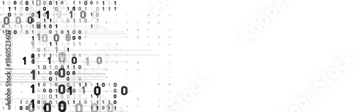 Abstract Binary Code 0 and 1 on White Background  Digital Technology Concept