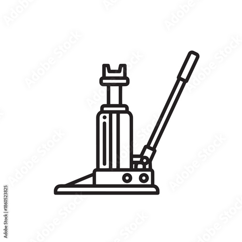 Industrial floor jack and lifting tool used for automotive maintenance and repair tasks.