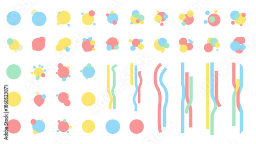 Colorful birthday party confetti and streamers