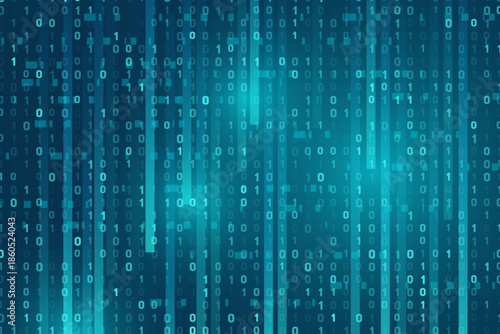 Binary Code with 0 and 1 Numbers  Digital Technology Background