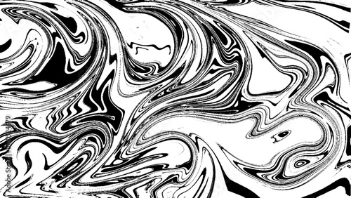 Abstract vector background of waves. Liquid paint abstract background. Black and white  wall paint 